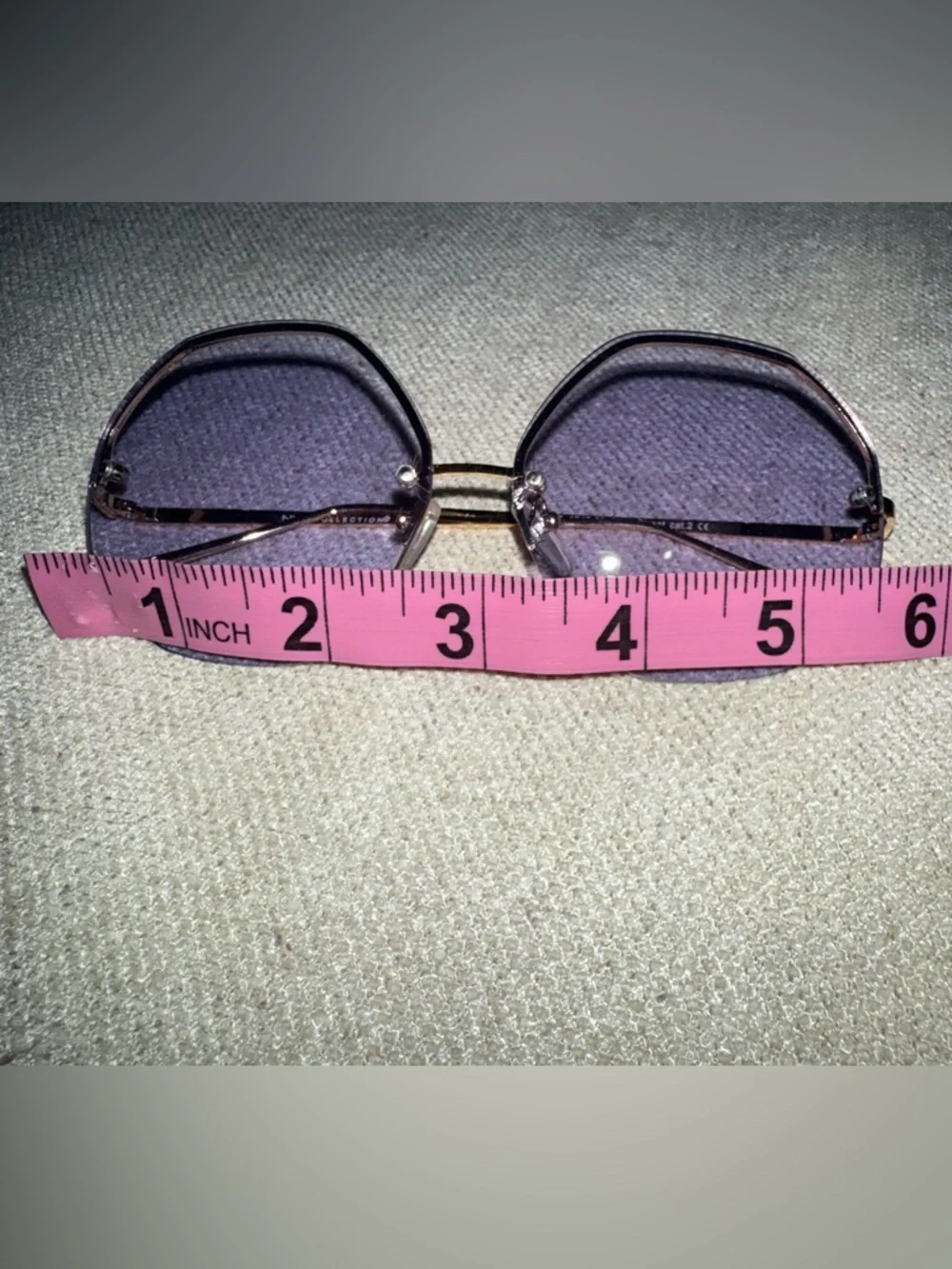 NYS Collection Purple Rimless Hexagon Sunglasses - Women - Picture 5 of 6